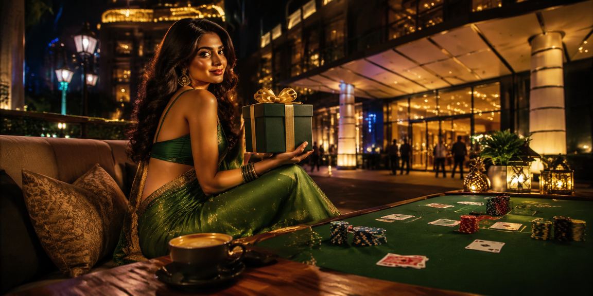 Indian player enjoying live baccarat game at night